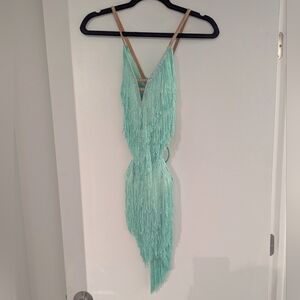 NWOT Mint Fringe Latin Ballroom Competition Dress